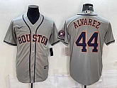 Men's Houston Astros #44 Yordan Alvarez Grey With Patch Stitched MLB Cool Base Nike Jersey,baseball caps,new era cap wholesale,wholesale hats